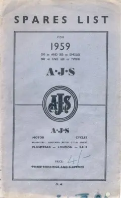AJS Spares List 1959 by AMC